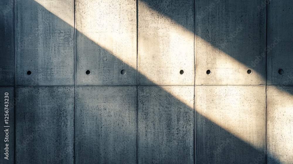 Aufkleber geometric pattern of light and shadow formed by sunlight on a concrete wall
