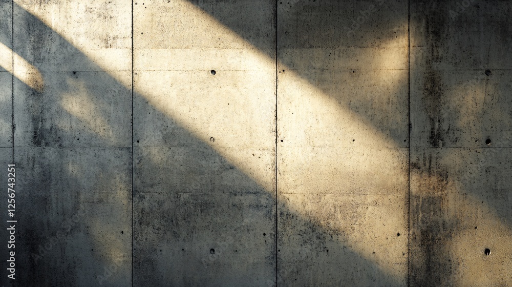 Poster sunlight casting shadows and accentuating the texture of a concrete wall