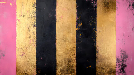 diseño creativo de franjas o rayas de color negro dorado y rosa fondo elegante y minimalista abstracto para cuadro decorativo 