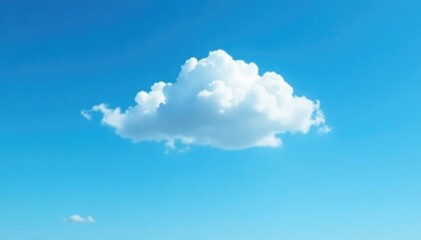 A lone cloud drifts through the clear blue air, vast, blue