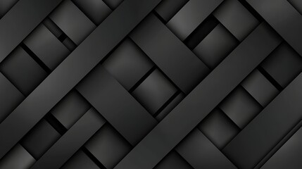 Fototapeta premium Abstract black woven pattern background for design.