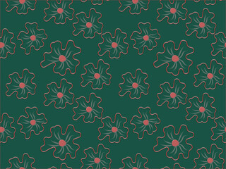 Vintage Floral Seamless Pattern with Flowers and Leaves, Seamless fabric pattern, hand-made seamless floral design