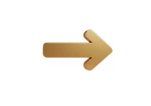 3d arrow sign  on transparent background