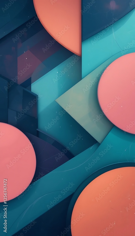 Poster abstract geometric background with circle, square and triangle shapes