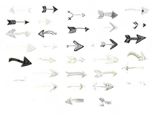 Hand-Drawn Sketch Arrows Collection with Decorative Elements