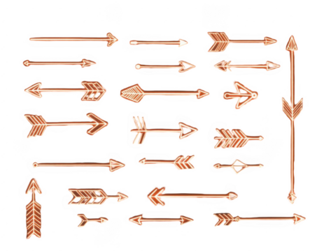 Collection of Hand-Drawn Arrows with Sketch-Like Aesthetic and Varying Designs