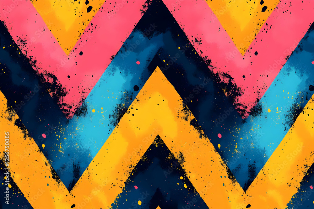 Poster abstract colorful zigzag pattern design