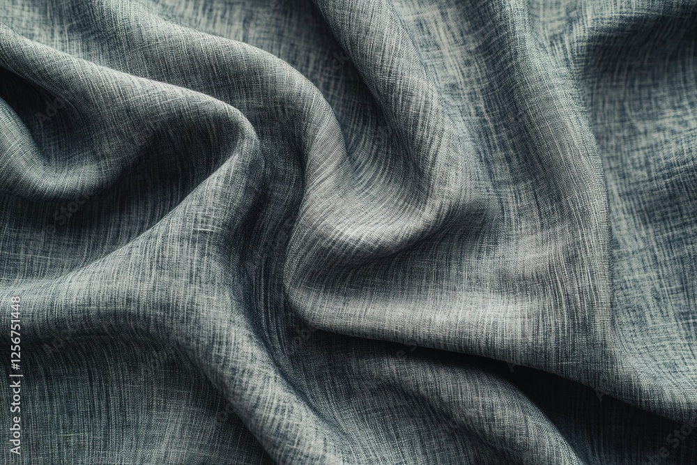 Poster textured fabric with subtle draping and deep gray hues