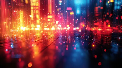 Fototapeta premium Dynamic City Lights Abstract Art