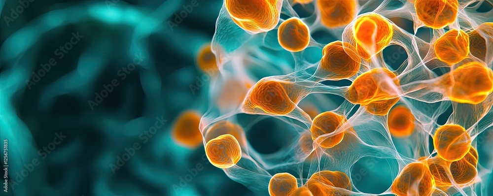 Aufkleber marine life microscopic idea. close-up view of colorful cells showcasing the beauty of microscopic s