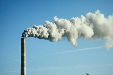 Industrial smoke plume against a clear sky