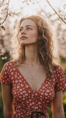 Fototapeta premium Cherry blossoms bloom in soft sunlight, symbolizing renewal and harmony. 