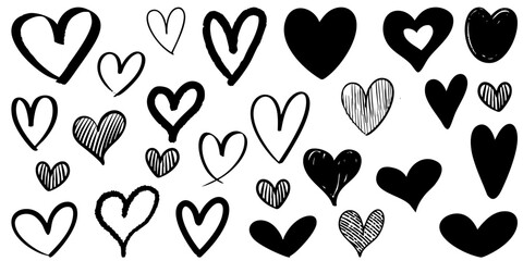 Doodle sketch style of hearts icon vector illustration for concept design.