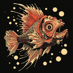 Fototapeta premium Steampunk fish art design