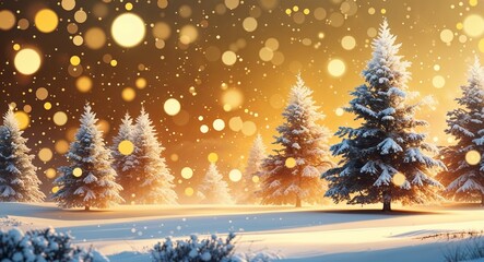 Yellow to gold gradient bokeh winter concept abstract background backdrop illustration
