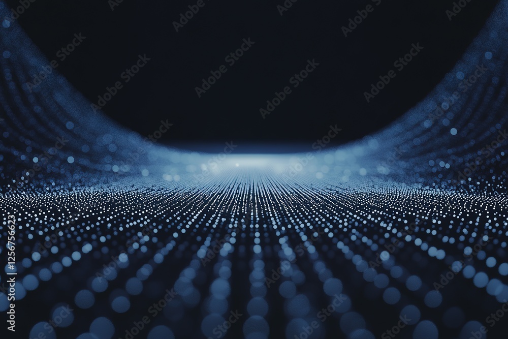 Poster abstract digital data stream flowing glowing softly