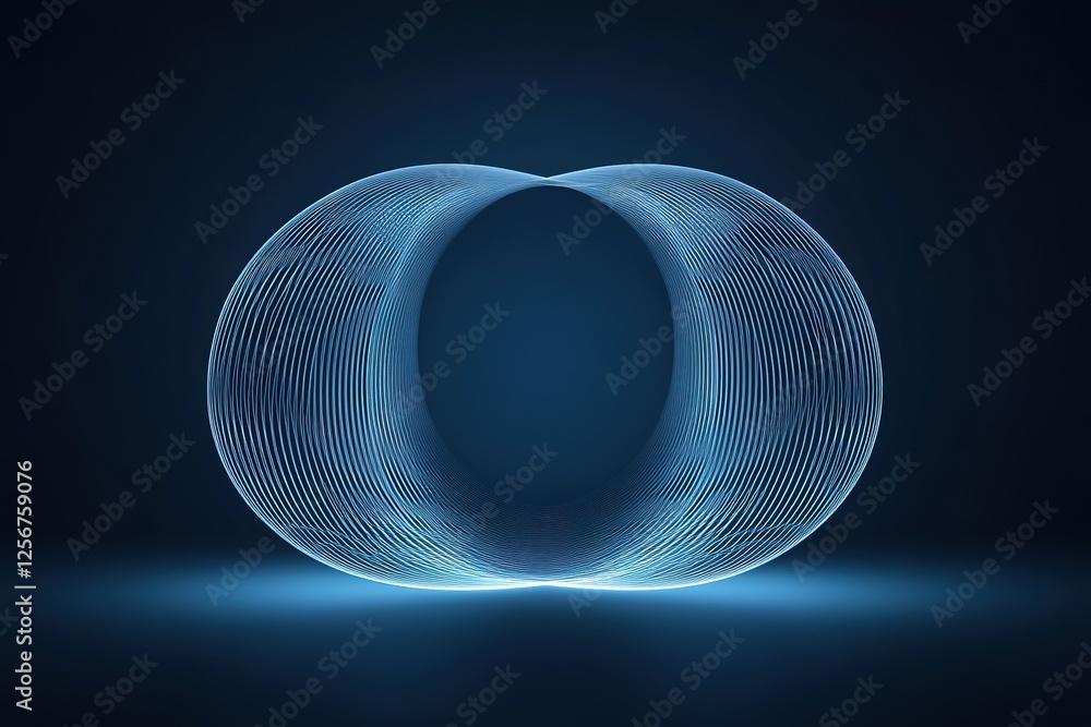 Poster glowing abstract form with a circular design element