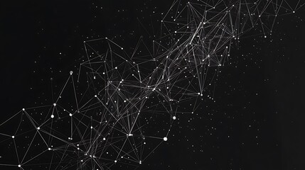 Abstract network of connections in space. Possible use for technology background