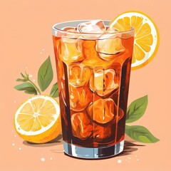 the AI Image Generator, Refreshing Iced Tea Drink With Lemon and Mint