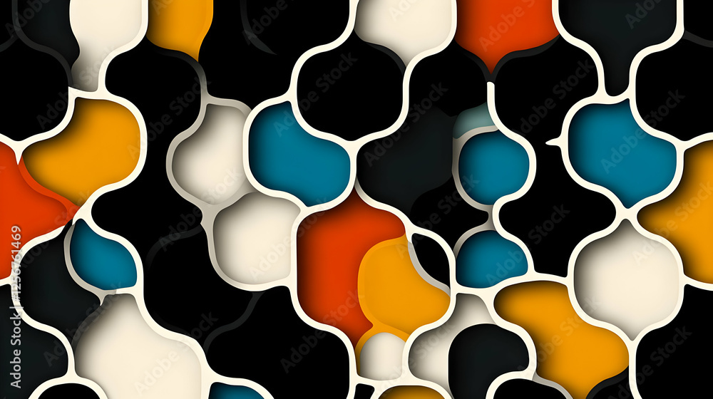 Poster abstract colorful cutout pattern background