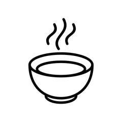Warm porridge bowl line icon