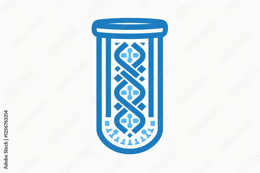 Poster abstract design featuring a stylized tube with intricate pattern
