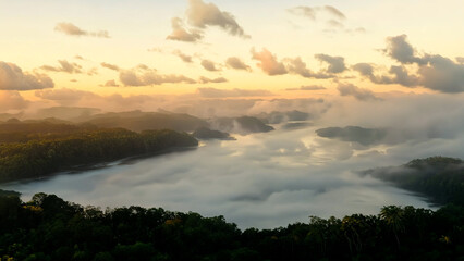 Amazon rainforest and river, the source of oxygen for ecology of Earth and home for biodiversity