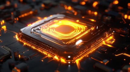 Quantum Chip Glowing with Swirling Binary Projection