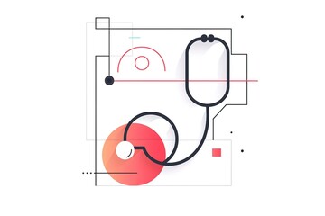 Stethoscope and abstract shapes: Healthcare innovation