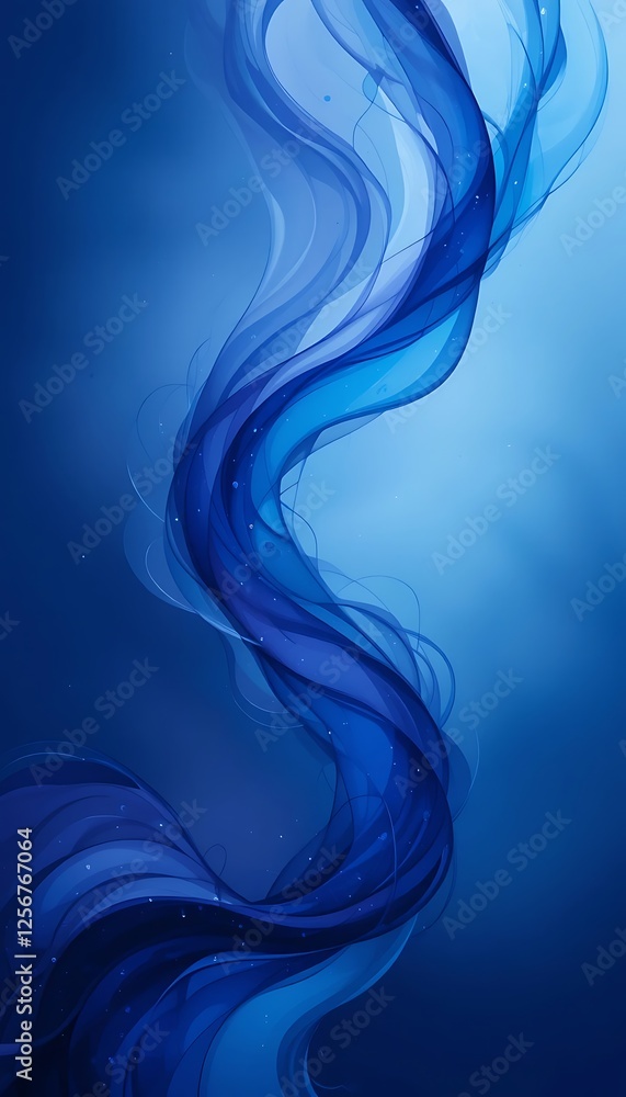 Aufkleber abstract blue ribbon flowing background with smooth elegant gradient