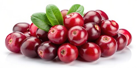 Cranberries on White Background