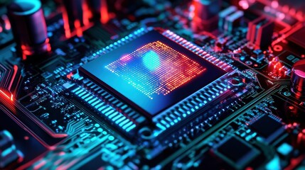 Quantum Processor Glowing with Swirling Binary Holo 3 Standard