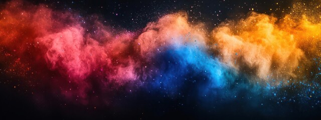 Fototapeta premium Colorful cosmic nebula with stars