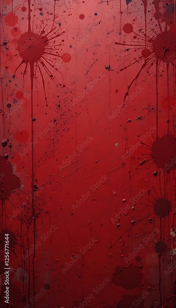 Poster abstract red splatter background with grunge texture and drip effect