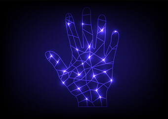 Abstract background with hand identified futuristic