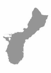 gray color Guam country map
