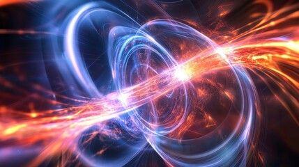 Fototapeta premium Holographic Quantum Interface Glowing with Swirling