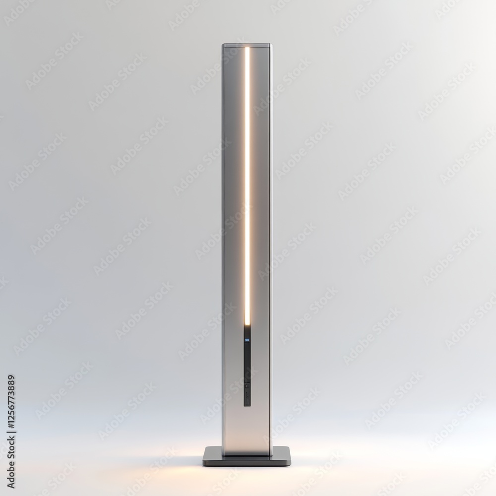 Poster modern minimalist floor lamp with a single vertical light source.