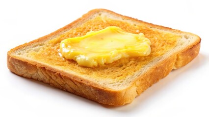 Buttered Toast on White Background
