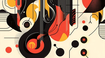 Abstract art design; colorful shapes; dynamic composition; suitable for background use