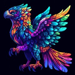 Obraz premium Colorful mythical bird illustration