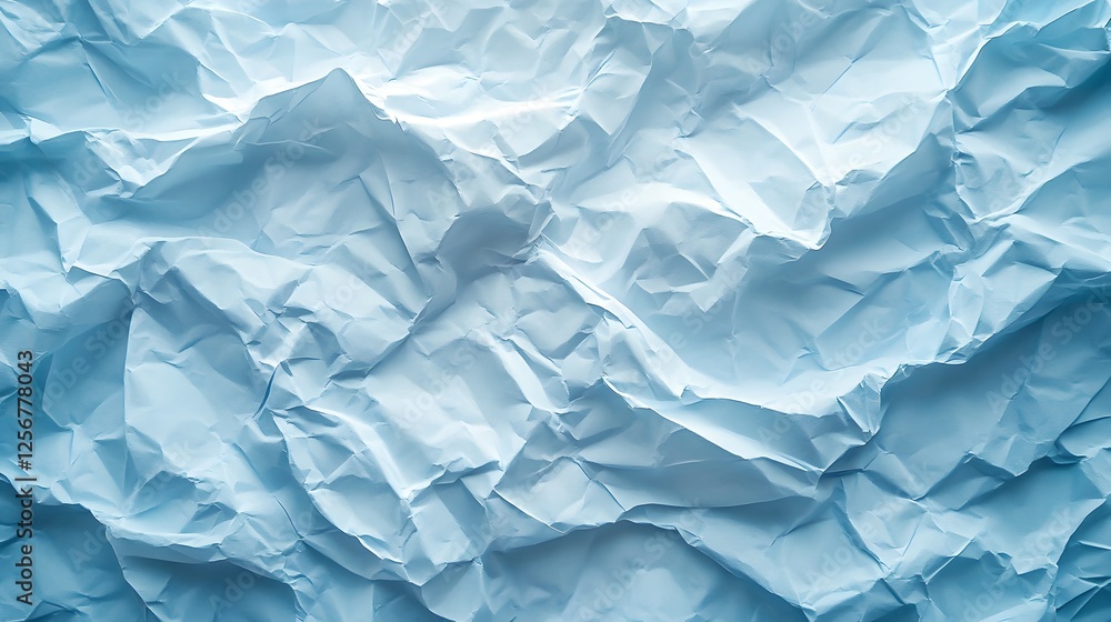 Poster crumpled light blue paper texture. abstract background. macro texture backgrounds. abstract crumpled