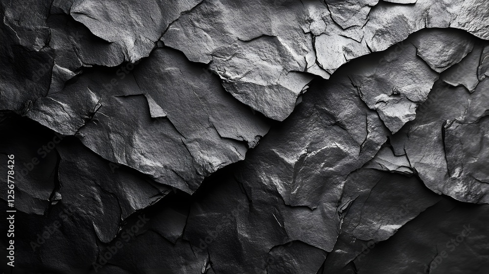Poster close-up of dark gray stone texture. abstract rocky background image. macro texture backgrounds. dar