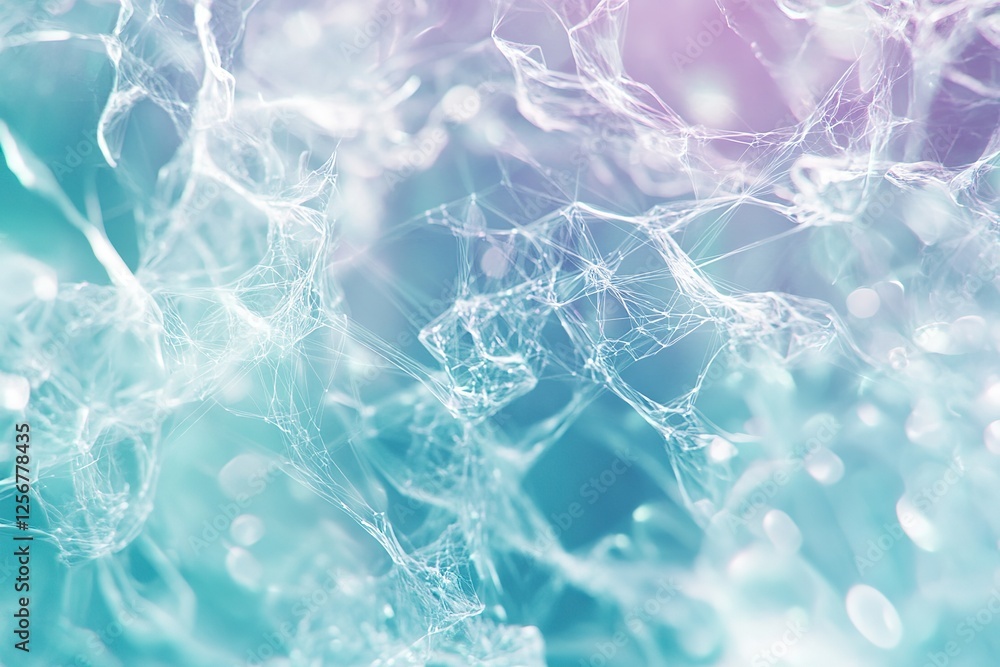 Poster abstract network: delicate lines and bokeh form an ethereal digital web