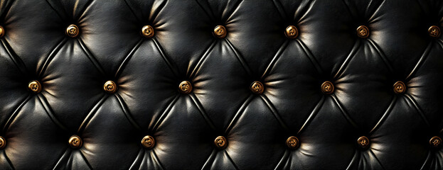 Fototapeta premium Black tufted leather texture
