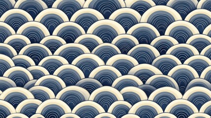 Blue wave pattern background, seamless texture, design element, illustration, digital art