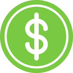 Dollar icon symbol currency black sign, money icon, Coin flat icon logo in green button