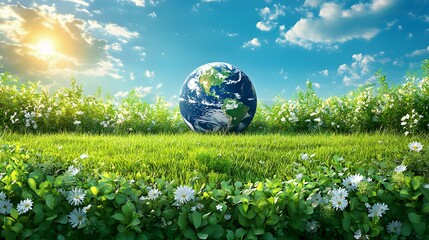 globe on grass