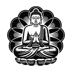 Silhouettes of a person practicing meditation in the Lotus Pose, sitting cross-legged with a straight posture, hands resting on the knees, evoking peace, balance, and mindfulness.