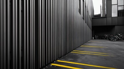 Fototapeta premium Monochromatic Alleyway: A Study in Lines and Shadows